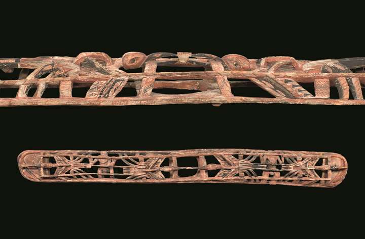 Large horizontal Malagan frieze, or kobo-kobor, from an initiation house